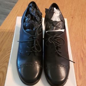 Black lace up shoe booties